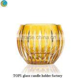 Mercury Glass Votive Holder With Sacred Hearts