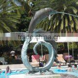 Outdoor Decoration Metal Craft Bronze Dolphin Statues for Swimming Pools thumbnail-4