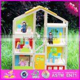 2016 New Design Baby Wooden Doll House, Top Fashion Kids Wooden Doll House, Educational Children Wooden Doll House W06A155 thumbnail-5