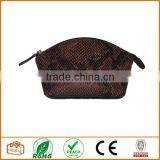 Leather Cosmetic Pouch Cognac Python Black thumbnail-1