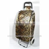 Unique Shopping Trolley Bag with Leopard Print Bag And Strong Shelf