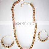 Crystal Necklace String Hoop Earrings Set thumbnail-1