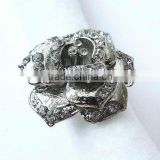 crystal rings, silver flower rings, elegant flower ring for woman