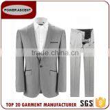 Wholesale Men Classic Arrow Lapel Fashion 1-Button Gray Trim Suits For Sale thumbnail-4