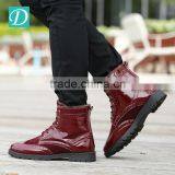 New Boots Mens Casual Patent Leather Winter Round Toe Martin Boots thumbnail-2