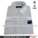 Man's White Button-down Collar Embroidery Long Sleeve Work Shirts thumbnail-1