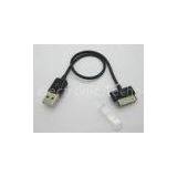 Black 30 Pin Iphone Sync Cables Connector PE / PVC Insulated Cables