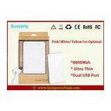Bluetooth Earphone / Tablet PC OEM Li Ion 2 USB Power Bank 8800mAh