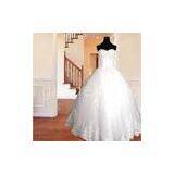 Spring Lace Flower Ball Gown Wedding Dress / Halter Strapless Wedding Gowns thumbnail-1