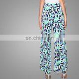 New Pants High Waisted Wide Leg Pants Islamic Women Loose Palazzo Bottom Pants Muslim Wear Women Floral Printed Trousers thumbnail-3