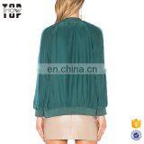 Oem 2017 Ribbed Trim Jacket Bomber Jacket Women Jackets for Women thumbnail-3