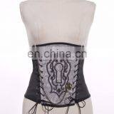 Steampunk Soft Bone Corset With Key-hole Patch and Bronze Key Pendant thumbnail-1