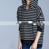 Manufacturer Womens Ladies Hoodie Sweatshirt Hooded Tops Zip Stripe Casual T-shirt thumbnail-2