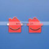 Personalized soft enameled red color house shape metal pendant for keychain