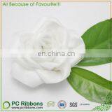 White Satin Ribbon Rose Flower thumbnail-3