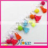 New Design Pom Pom Lace Trim Tassel Beaded Fringe Trimming thumbnail-5