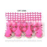High quality pink rhinestone mesh accessories