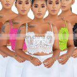 Women Sexy Solid Lace Transparent See Through Short T Shirt Spaghetti Strap Tops Camis thumbnail-2