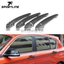 8pcs/set Carbon Fiber Door Handle Covers for BMW 4D Sedan F30 E90 <b>05</b>-15 3-Series E87 <b>F20</b> 07-15 1-Series Exterior Trims