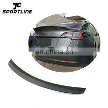 for Tesla Model 3 T Style Carbon Fiber Car Rear Trunk Wing Spoiler 16-18 thumbnail-1