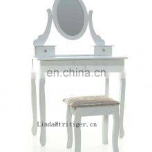 Factory Wooden Mirrored Dressing Table Designs Mirror With Drawer Morden Makeup Dresser thumbnail-2