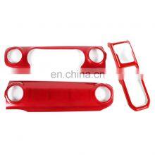 Red Interior Center Console Dashboard Gear Cover Trim For Jeep Wrangler JL 2018+ thumbnail-1