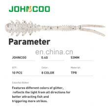 JOHNCOO 10pcs TPR Soft Worm Fishing Lure Soft Bait 53mm 0.4g Pesca Jig Trout Jig Swimbait Floating Jig Lure thumbnail-2