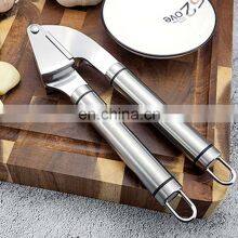 Custom Logo Amazon Online Shopping Kitchen Accessories Manual Stainless Steel Garlic Press Crusher Mincer With Peeler And Brush thumbnail-3