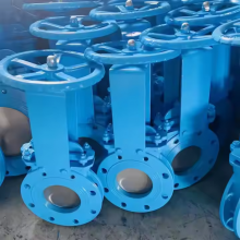 Knife Gate Valve Hot Selling PN16 DN100 Cast Ductile Iron Slurry Knife Gate Valve Waster WaterWith Electric Actuator Worm Gear thumbnail-3