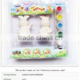 CERAMIC PAINT KIT EASTER RABBIT DIY 6 COLORS 2ML PER COLOR WITH CERAMIC RABBITS AND A BRUSH NON-TOXIC FOR KIDS