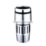 Stainless Steel Double Wall 16oz Travel Tumblers Car Mugs Without Handle thumbnail-2