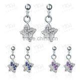 SPE020 Cooper Alloy Jewelry Purple Zircon Stud Earring