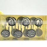 Semi Sphere White and Black Stripe Polyresin Bathroom Shower Curtain Hooks thumbnail-1