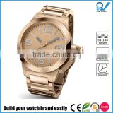 Build your watch brand easily stainless steel man gold watch big case