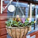 decorative hanging flower basket with wall hook