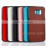 2015 New Arrival Leather Coated Plastic PC Back Case for Samsung Galaxy S6 thumbnail-1