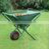 Folding Dump Garden Cart Outdoor Utility Lawn Wheelbarrow thumbnail-1