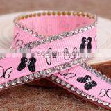 Iron On Rhinestone Patterns Chain,Printing Beautiful Parttern Ribbon Base On Glue For Garment Accessory thumbnail-5