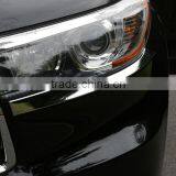 1Pair Car Front Headlight Trim Eye Line Eyebrow Garnish Decorative Cover ABS For Toyota Highlander 2014 2015 thumbnail-5