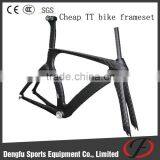 Carbon Fiber Triathlon Bike China Carbon TT Bicycle Frame Dengfu FM018 Carbon TT Frameset