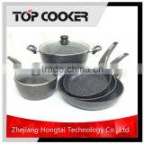 Hot Selling 7pcs Aluminum Non Stick Marble Titanium Cookware thumbnail-1