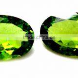 Natural Peridot Faceted Oval Semi Precious Loose Gemstone for Jewelry thumbnail-2