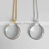 Silver and Gold 5X Magnifying Glass Pendant Necklace Magnifier thumbnail-1