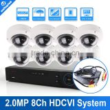 8 Channel CCTV Camera System 8Pcs 2.0MP IR 10M Outdoor Vandal-proof 8CH HDCVI Camera System Kit