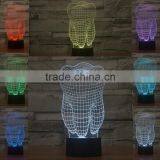 3D Optical Night Light Tooth 7 RGB Light Colors 10 LEDs AA Battery or DC 5V Mixed Lot thumbnail-1