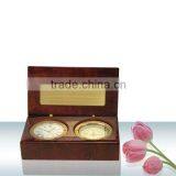 Pearl Table Clock PC190 With Wooden Case and Compass