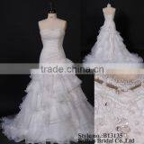 Ivory Lace Crystal Embellishment Mermaid Organza Wedding Dress 2013 thumbnail-1