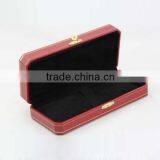 Elegant Marsala Leather Jewelry Box With Buckle Lock and Exquisite Gold Embroider thumbnail-3