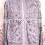 Newest Fashion Girls Pig Suede Jacket Dyed Color With Square Shaped Hole thumbnail-5