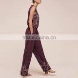 Apparel Manufacturer Casual v Neckline Print Sleeveless Long Jumpsuits thumbnail-5